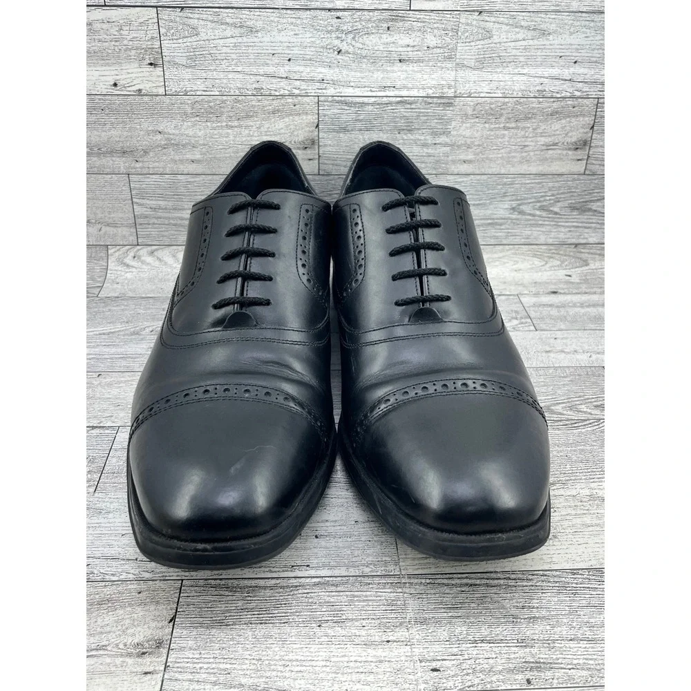 Cole Haan Grand.OS Signature Men Black Leather Cap‎ Toe Brogue Oxford Shoes 12M